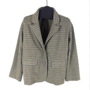 Oversized Knit Blazer in Houndstooth